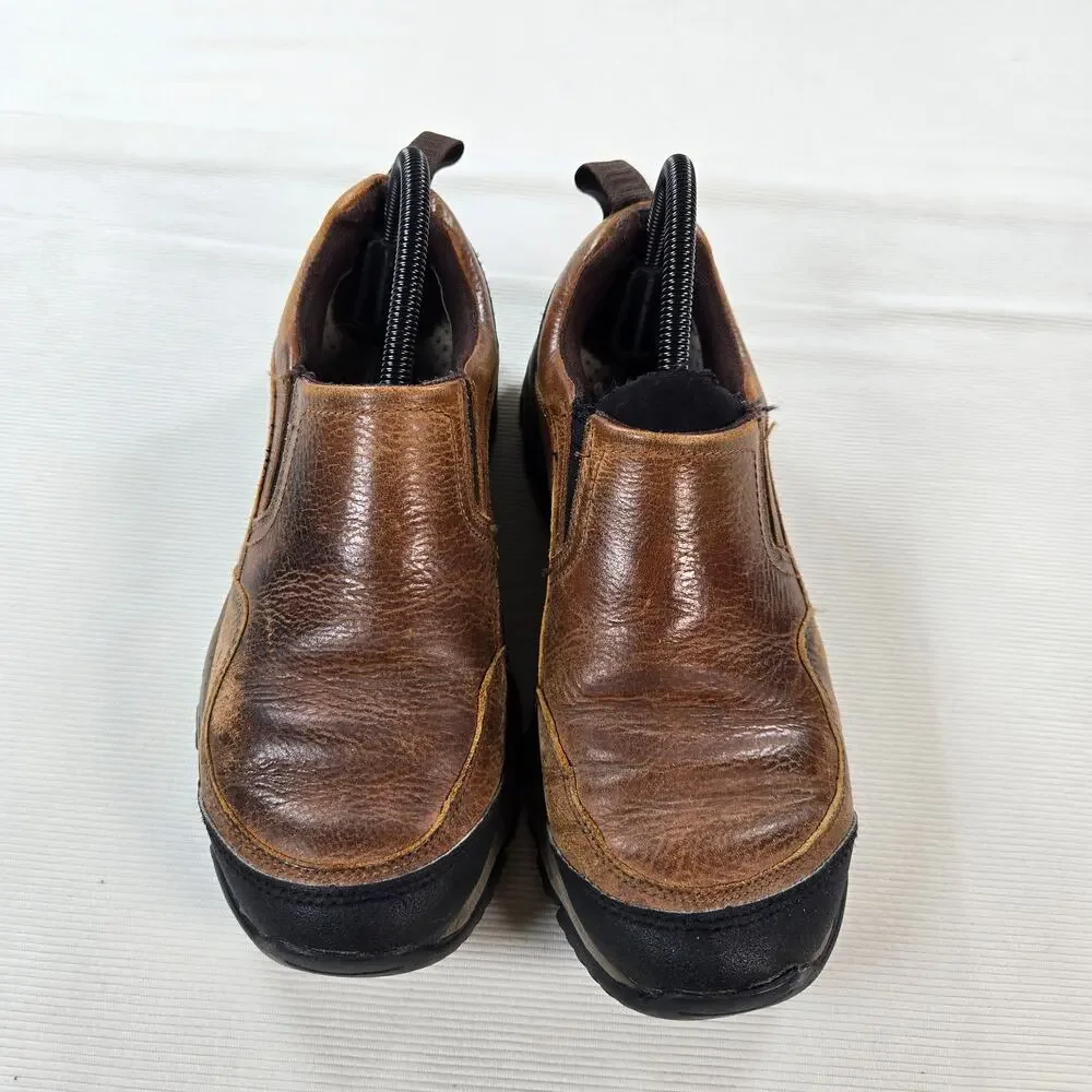Ariat 4LR Brown Leather Moc‎ Toe Slip On Shoe Men's Size 7.5